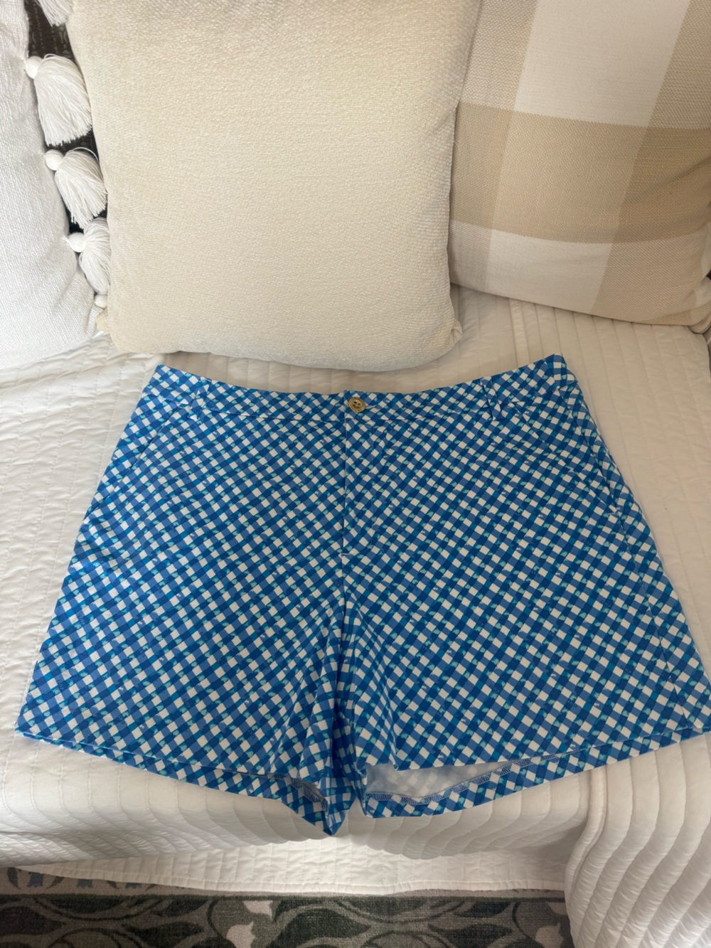 Lilly Pulitzer Blue and White Gingham Shorts